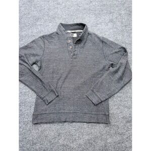 Marine Layer Mens Charcoal Grey Marl Knit Long Sleeve Henley Sweater Medium